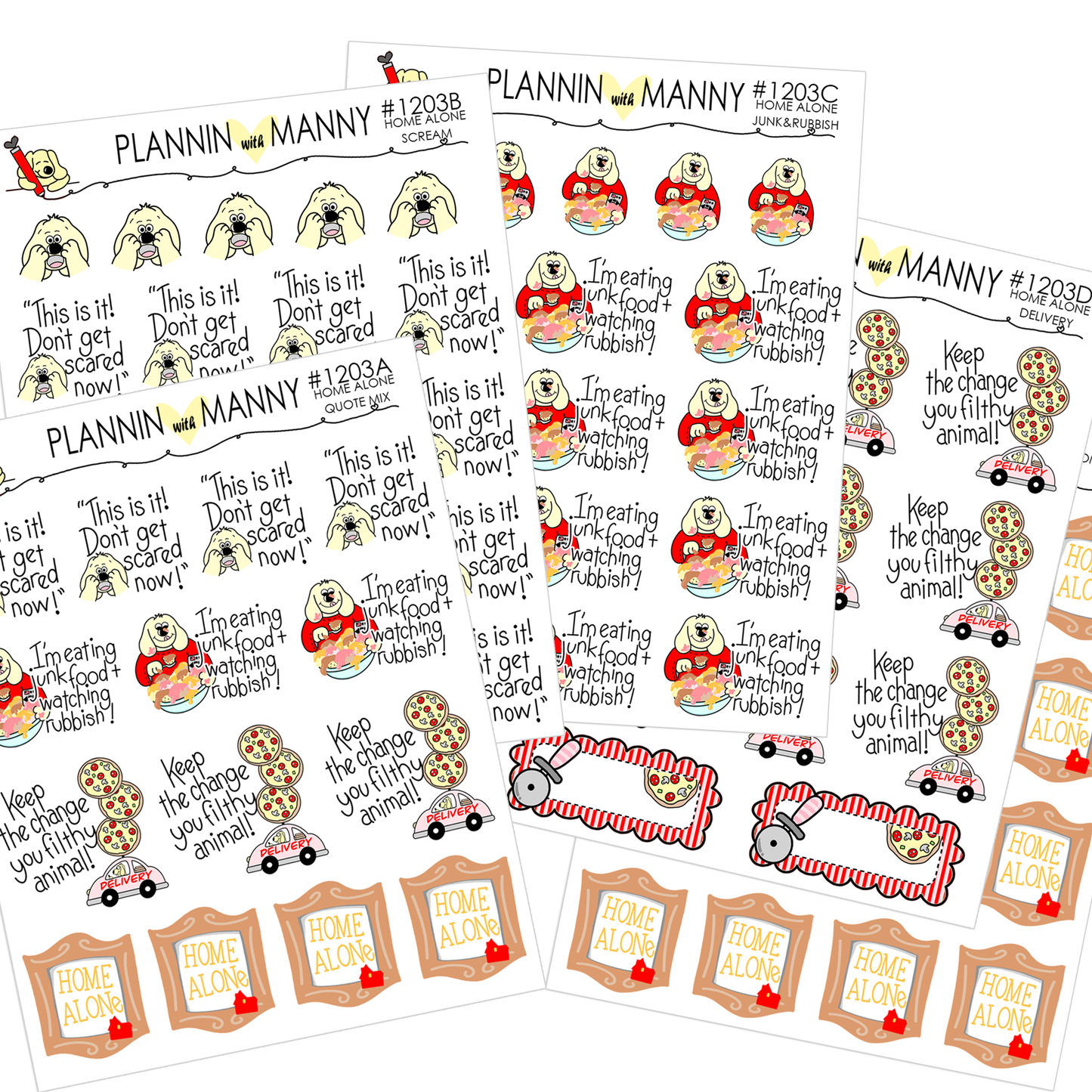 1203-Home Alone Phrases Planner Stickers