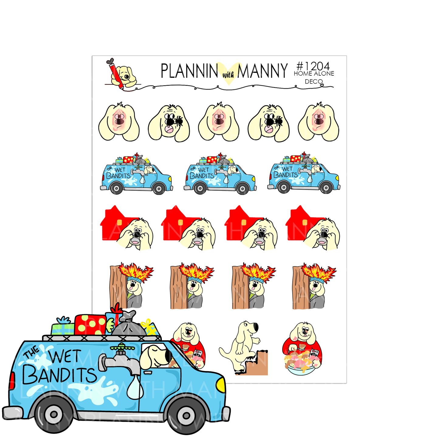 W22AH, HORIZONTAL Home Alone Weekly Planner Stickers