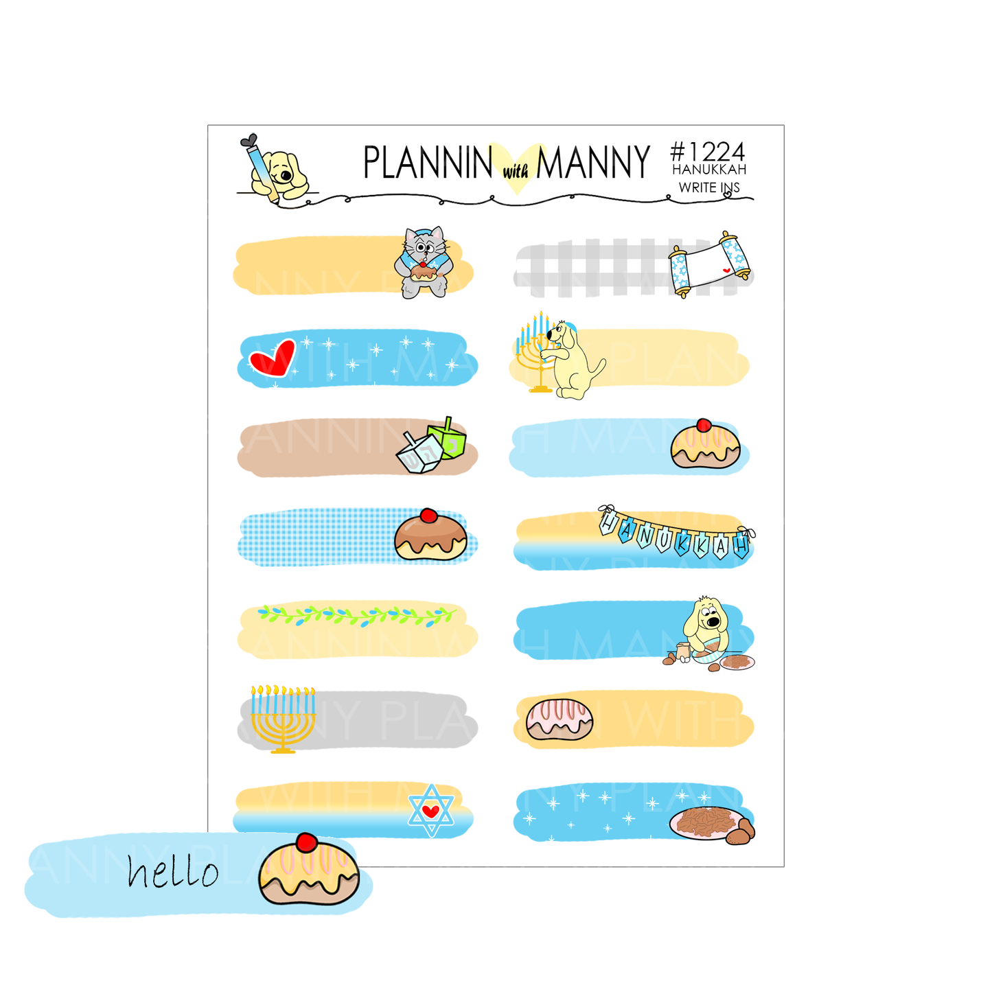 1224 Hanukkah Write In Planner Stickers