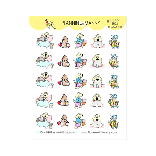 1239 Retail Therapy Character Planner Stickers