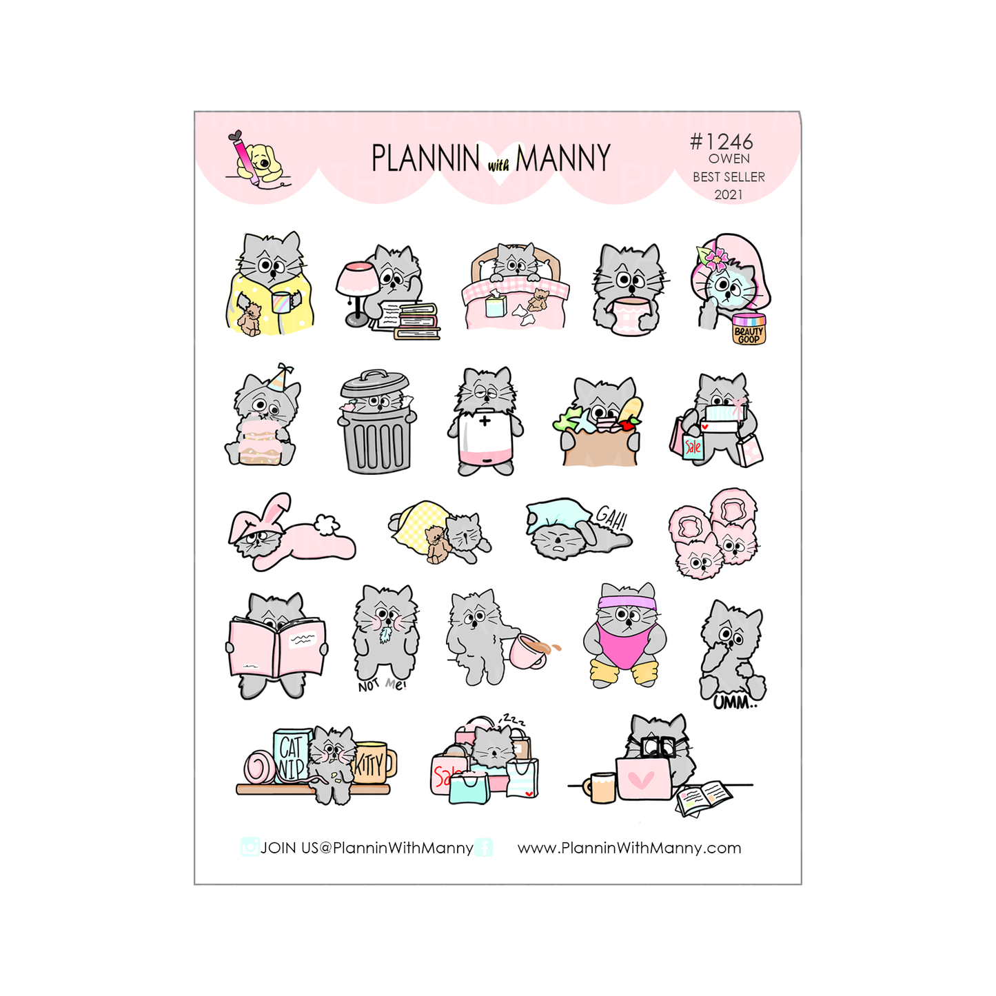 1246 Owen Best Seller 2021 Assorted Planner Stickers