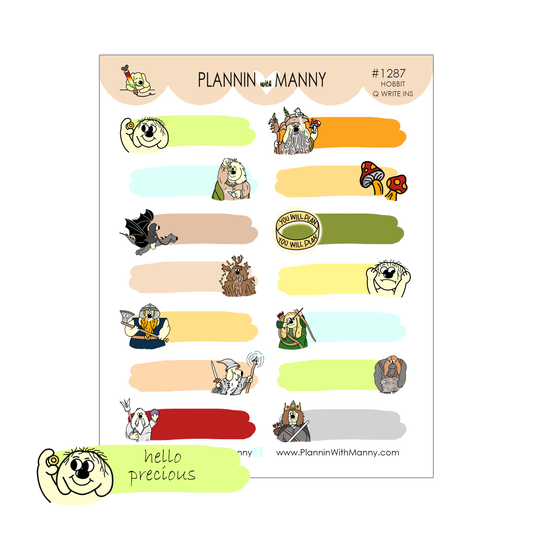 1287 Manny's Hobbit Adventure Write In Planner Stickers