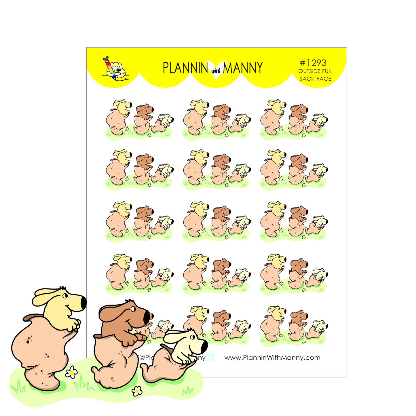 1293 Potato Sack Race Planner Stickers