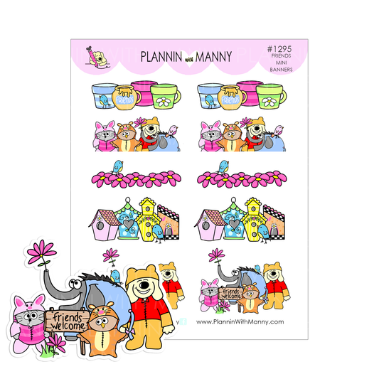 1295 Friends Mini Banner Planner Stickers