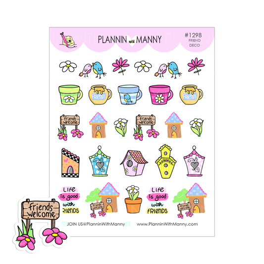 1298 Friends Deco Planner Stickers