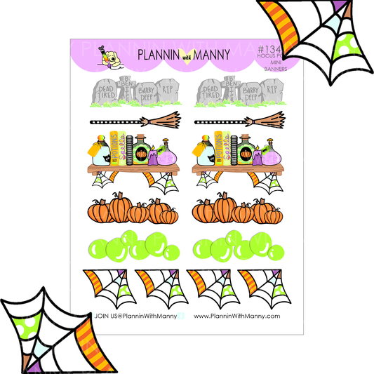 1341 Hocus Pocus Mini Banner Planner Stickers