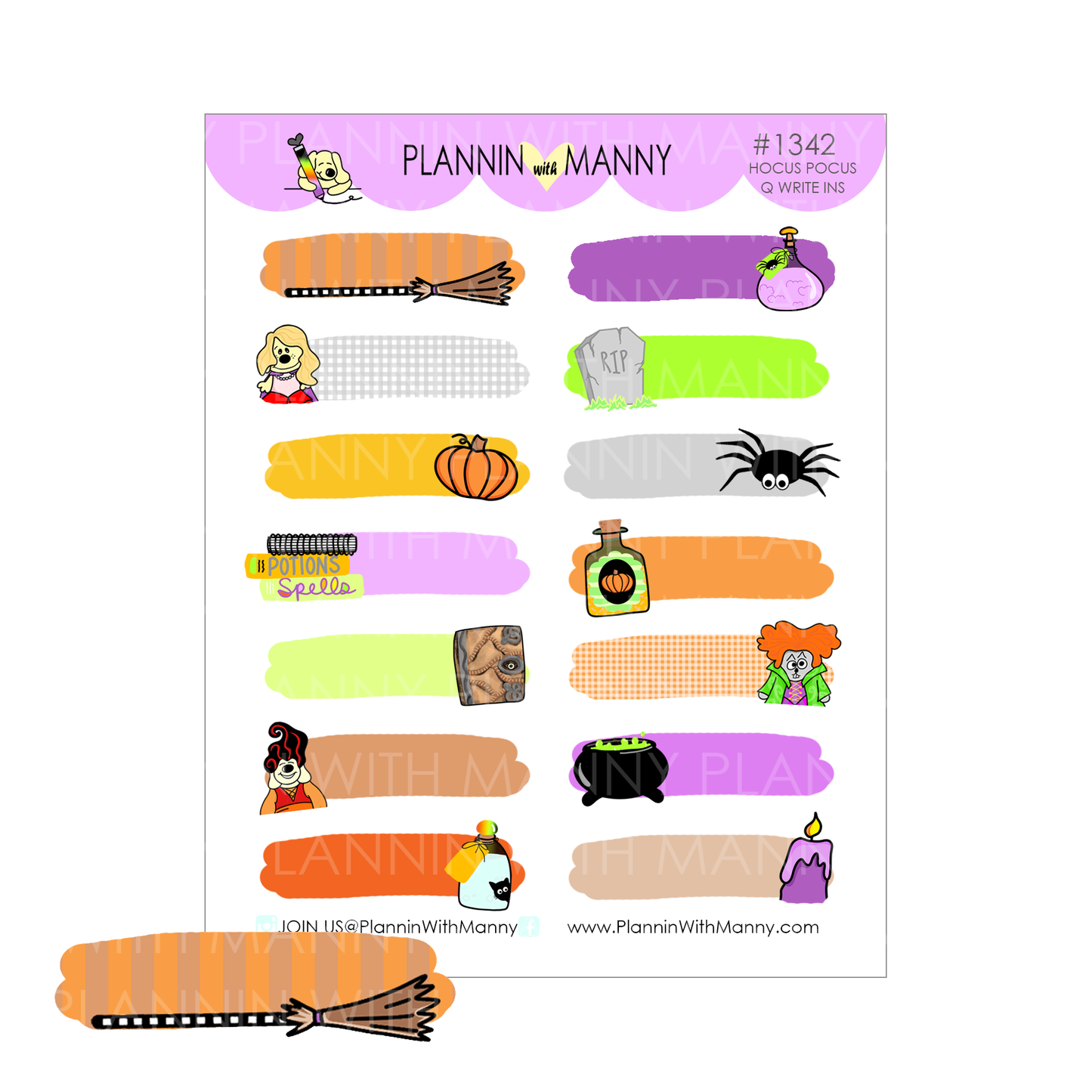 1342 Hocus Pocus Write In Planner Stickers