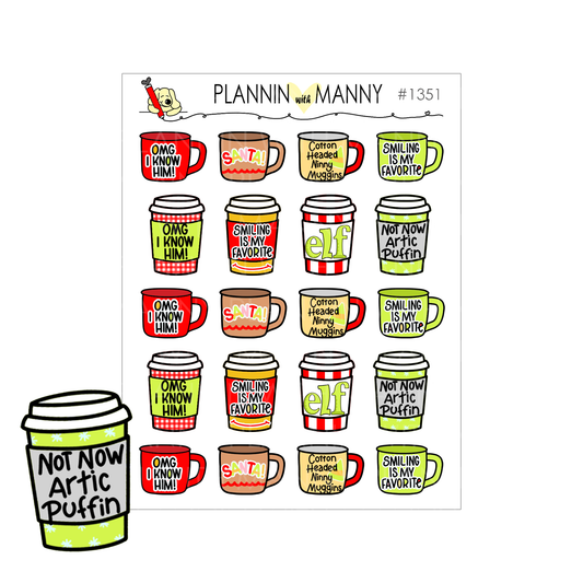 1351 Elfin Cup Planner Stickers