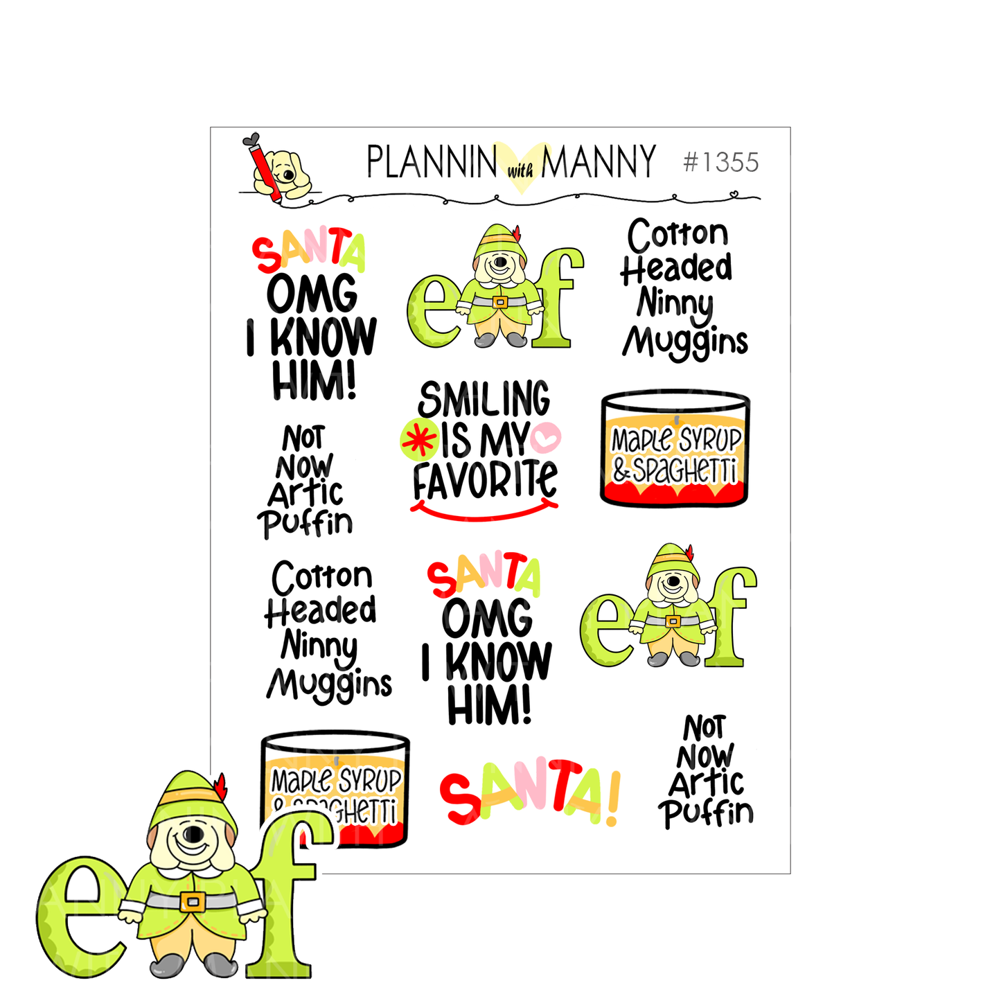 1355 Elfin Saying Planner Stickers