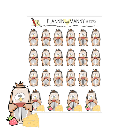 1395 Wine-O Owly Planner Stickers