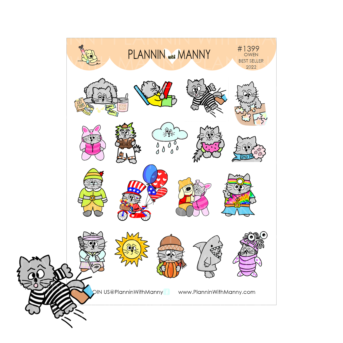 1399 Owen 2022 Best Seller Assorted Planner Stickers