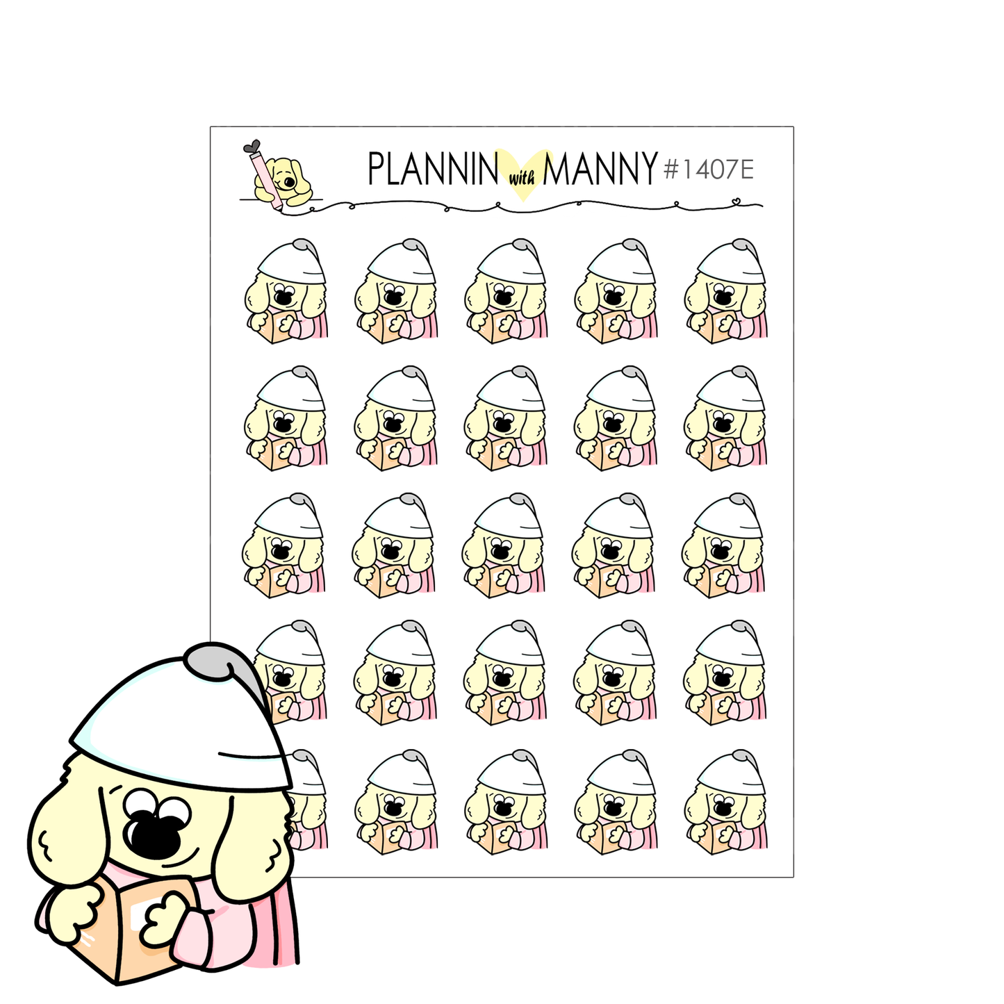 1407E Manny Under Dryer Planner Stickers