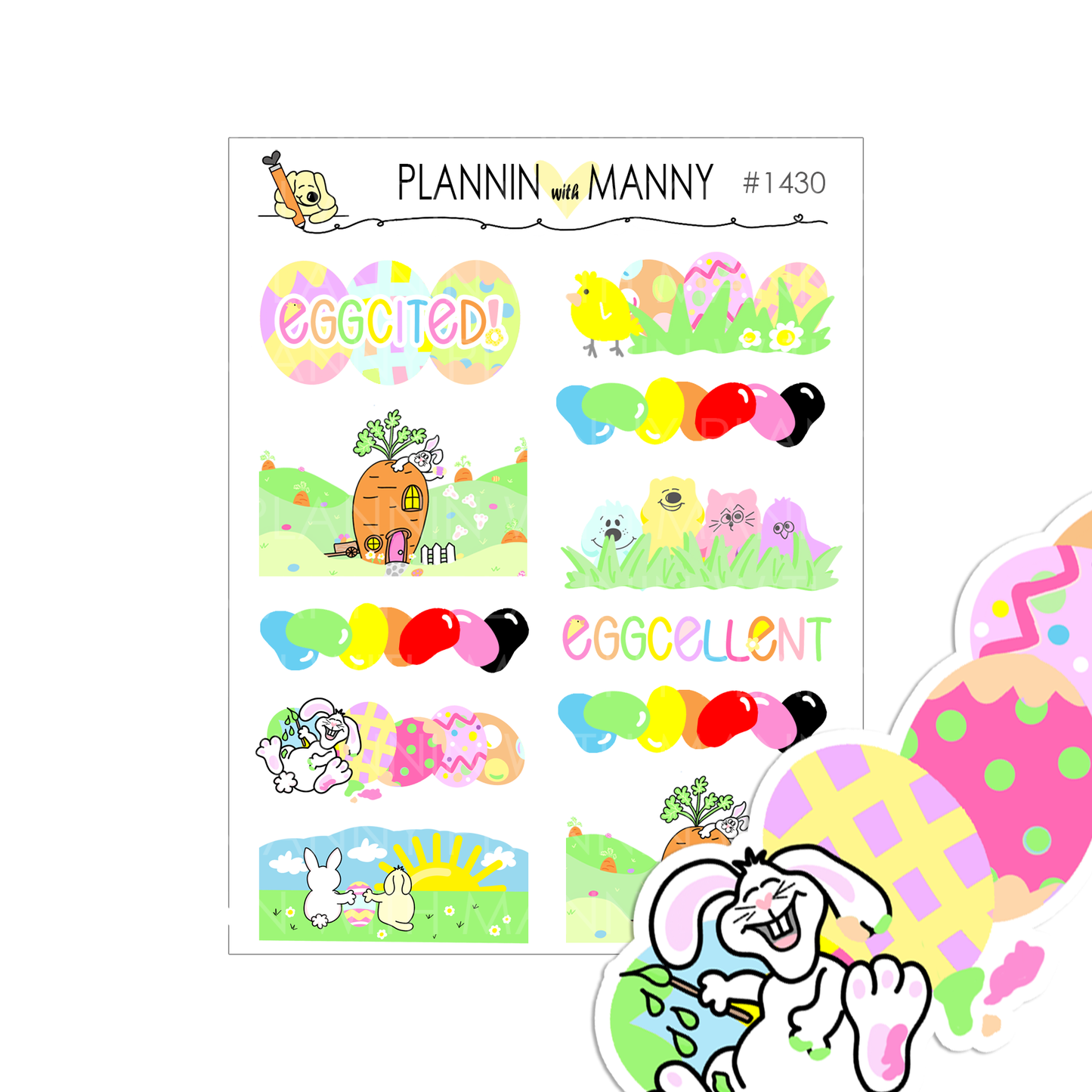 1430 Easter Doodle Mini 1.5" Banners