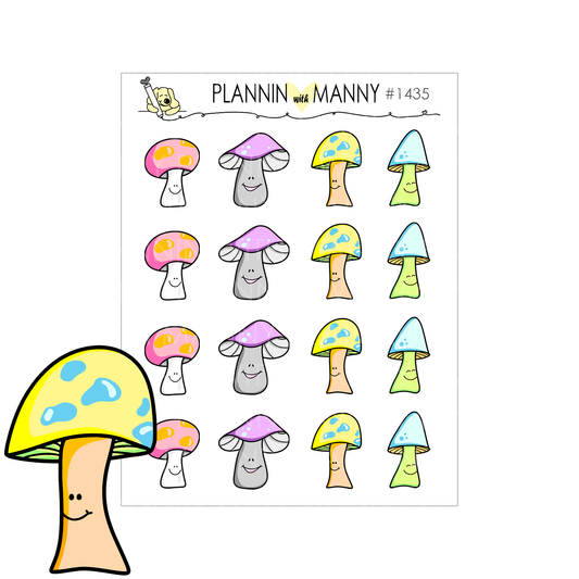 1435 Mushroom Planner Stickers