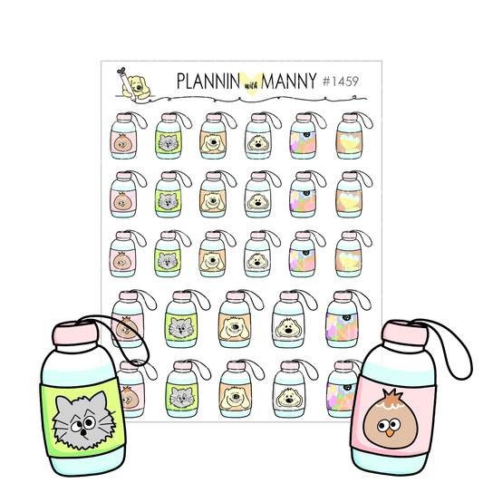 1459 Water Bottle Planner Stickers