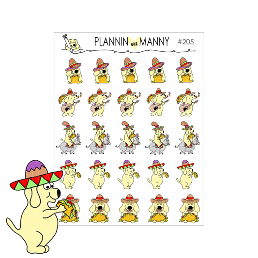 205 Taco Manny Planner Stickers