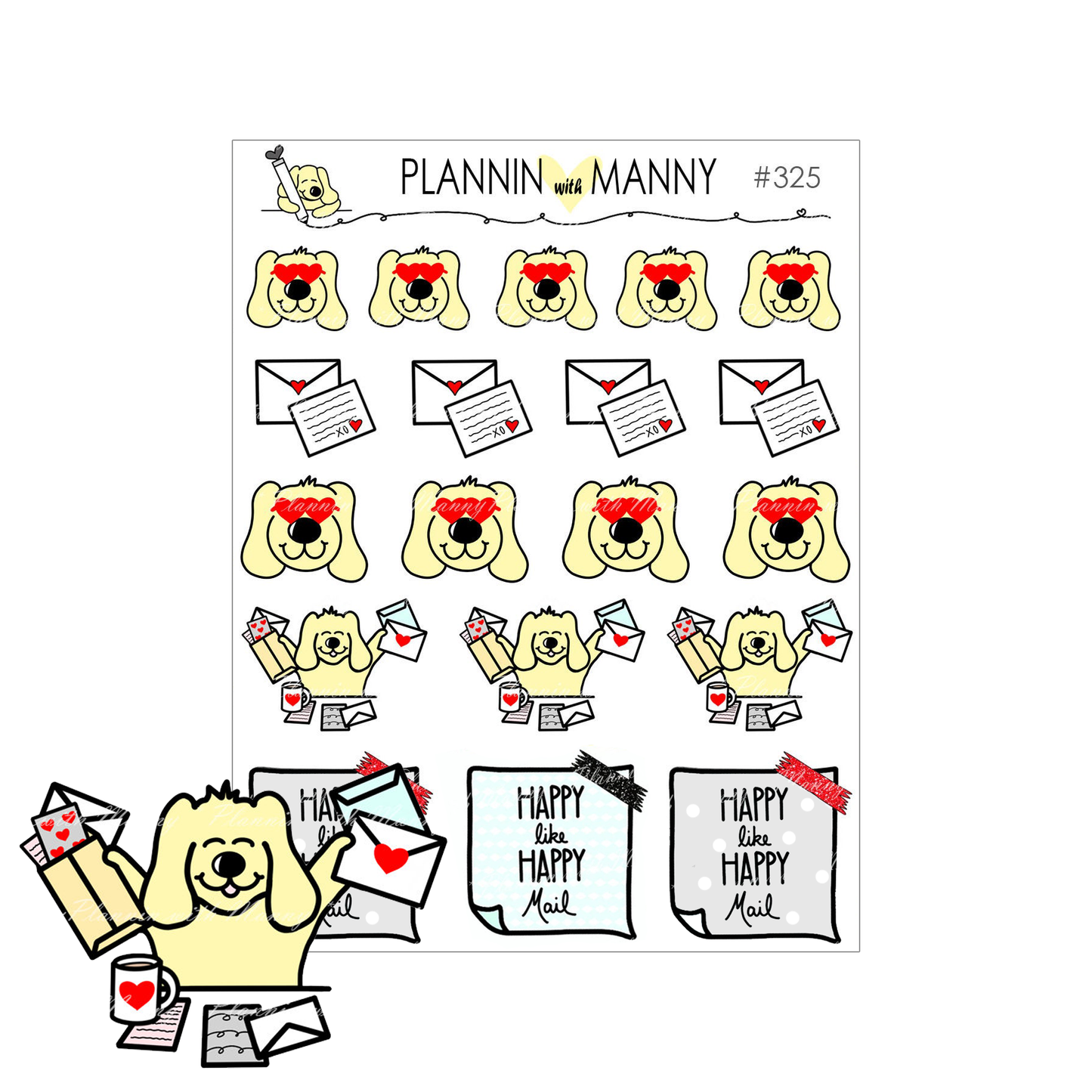 325 Love Happy Mail Planner Stickers