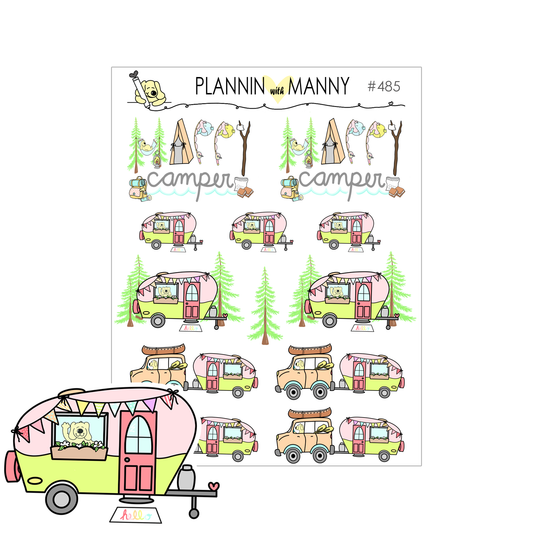 485 Happy Camper Planner Stickers