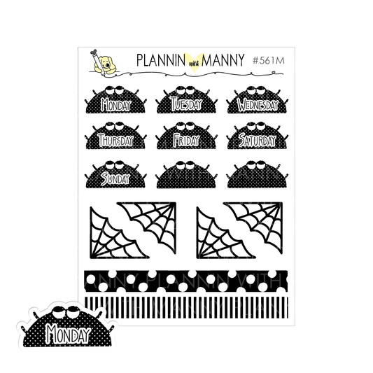 561M  Mini Spider Date Cover Planner Stickers