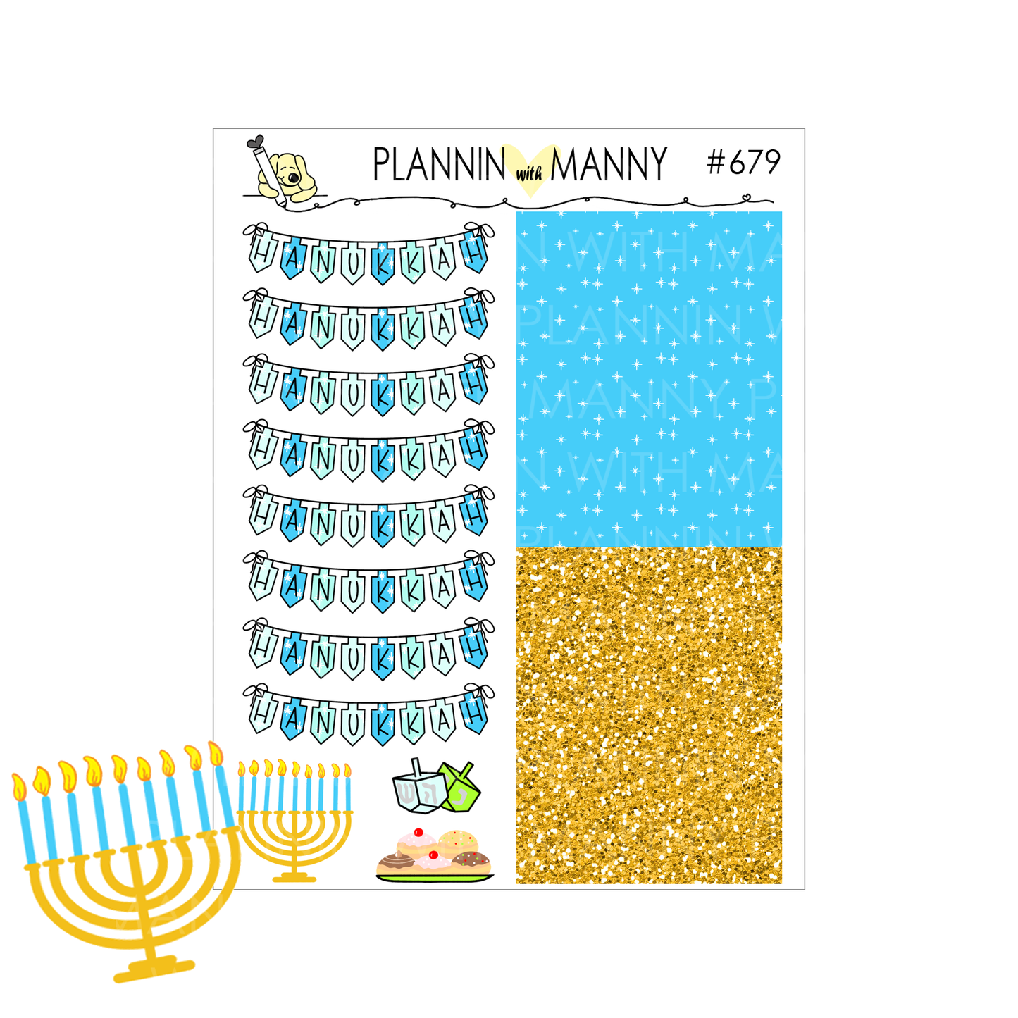 Mk124 ABC VERTICAL MINI Weekly Kit- Happy Hanukkah Collection