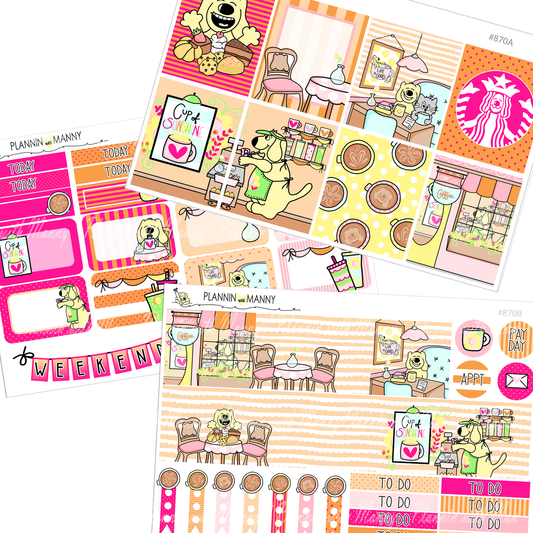 870 VERTCIAL Weekly Planner Stickers -Summertime Mannybucks Collection