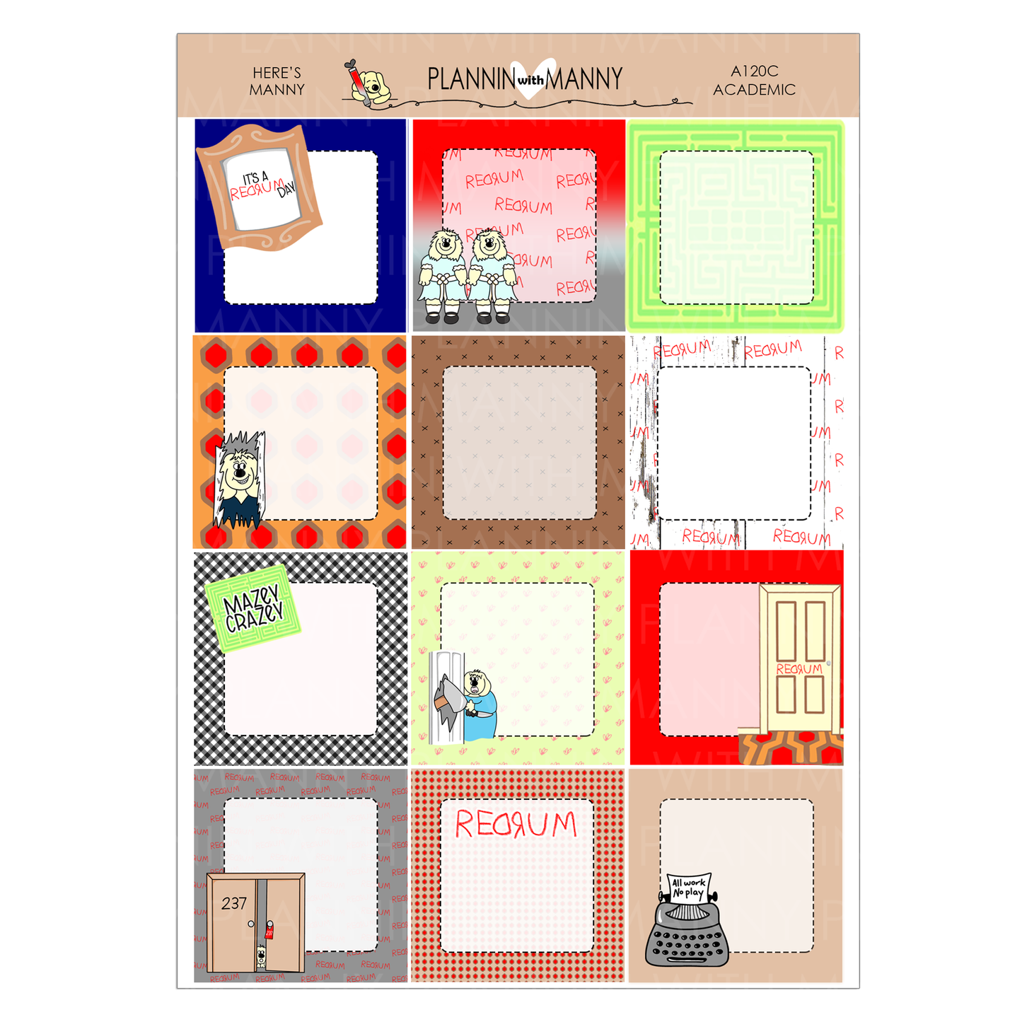 A120 TPC ACADEMIC 5&7 DAY Weekly Planner Kit - Here's Manny Collection