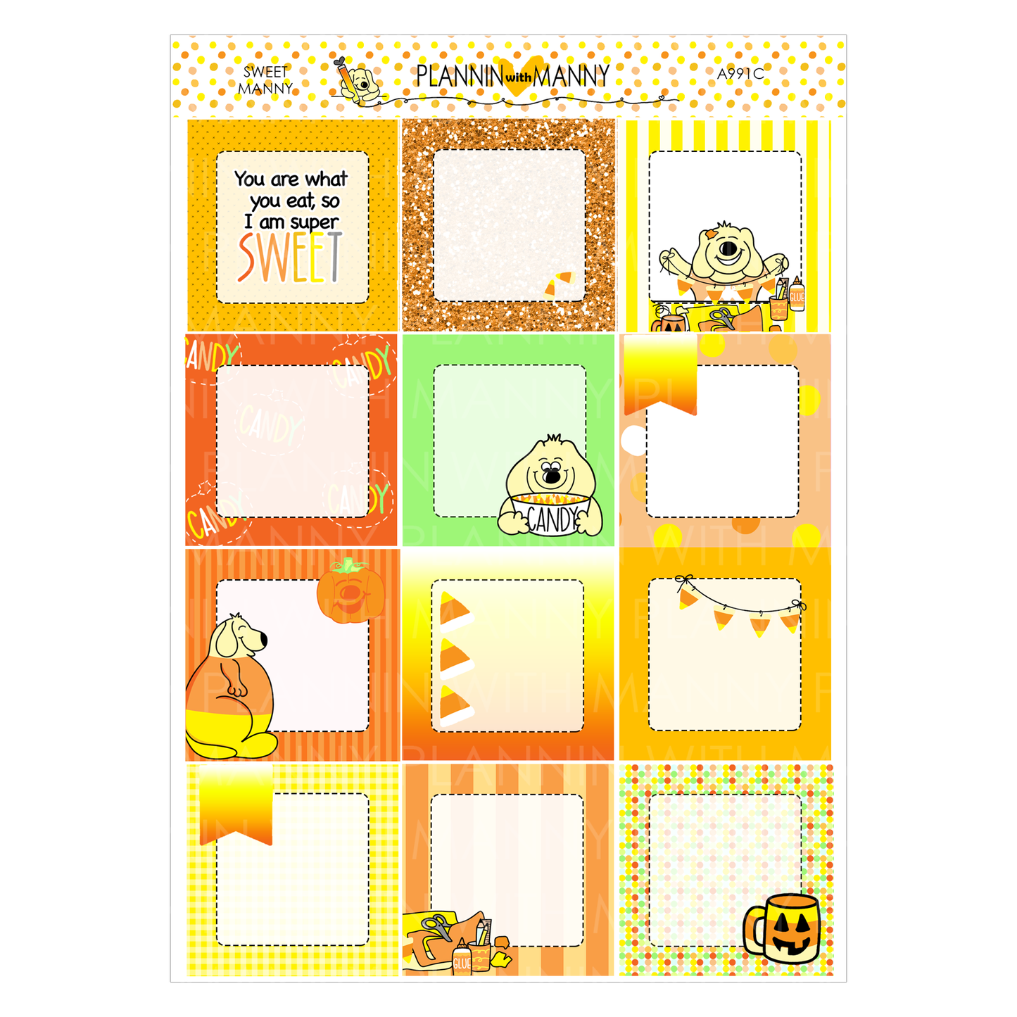 A991 TPC ACADEMIC 5 & 7 Day Weekly Planner Kit and Hybrid Planner -Sweet Manny Collection