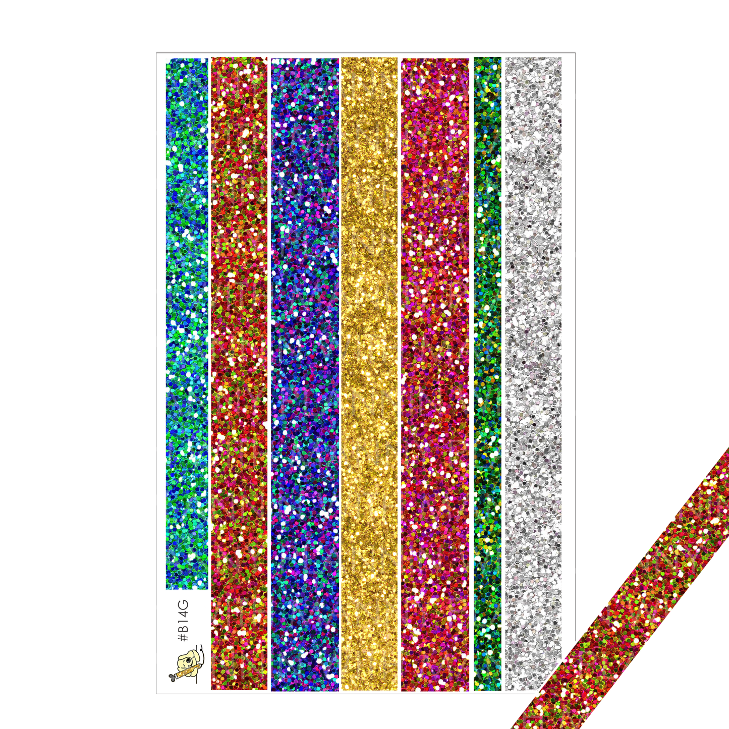 B14G Glitter Washi Planner Stickers