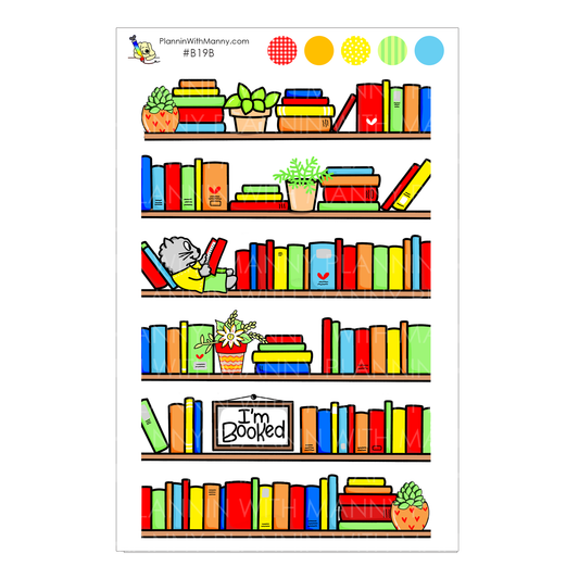 B19B Book Shelf Planner Stickers- I'm Booked Collection