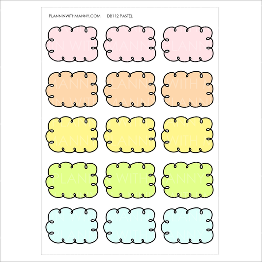 DB112 PASTEL 1.5" Doodle Half Box Planner Stickers