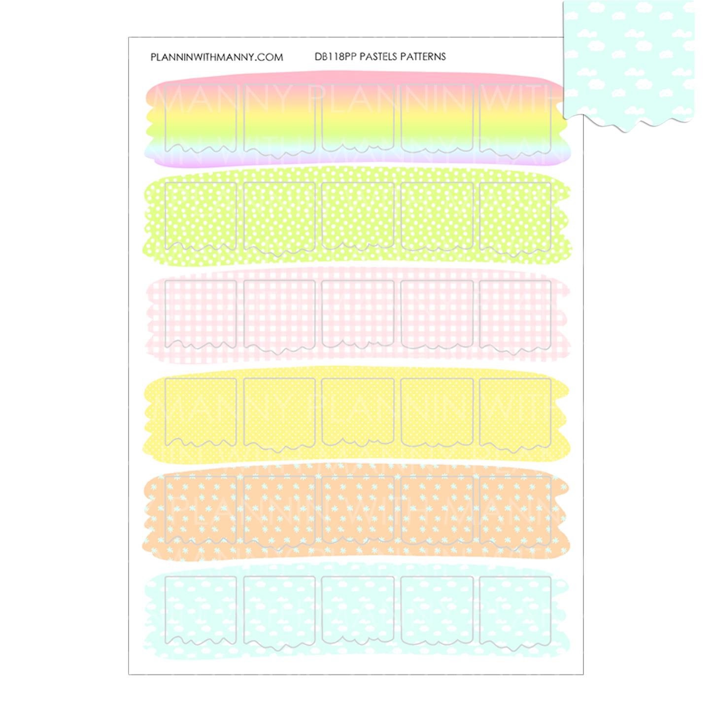 DB118 Patterned Flag Planner Stickers