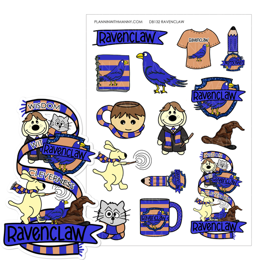 DB132 Ravenclaw House Sticker Assortment