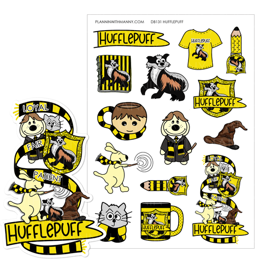 DB131 Hufflepuff House Sticker Assortment- Large Deco Sheet