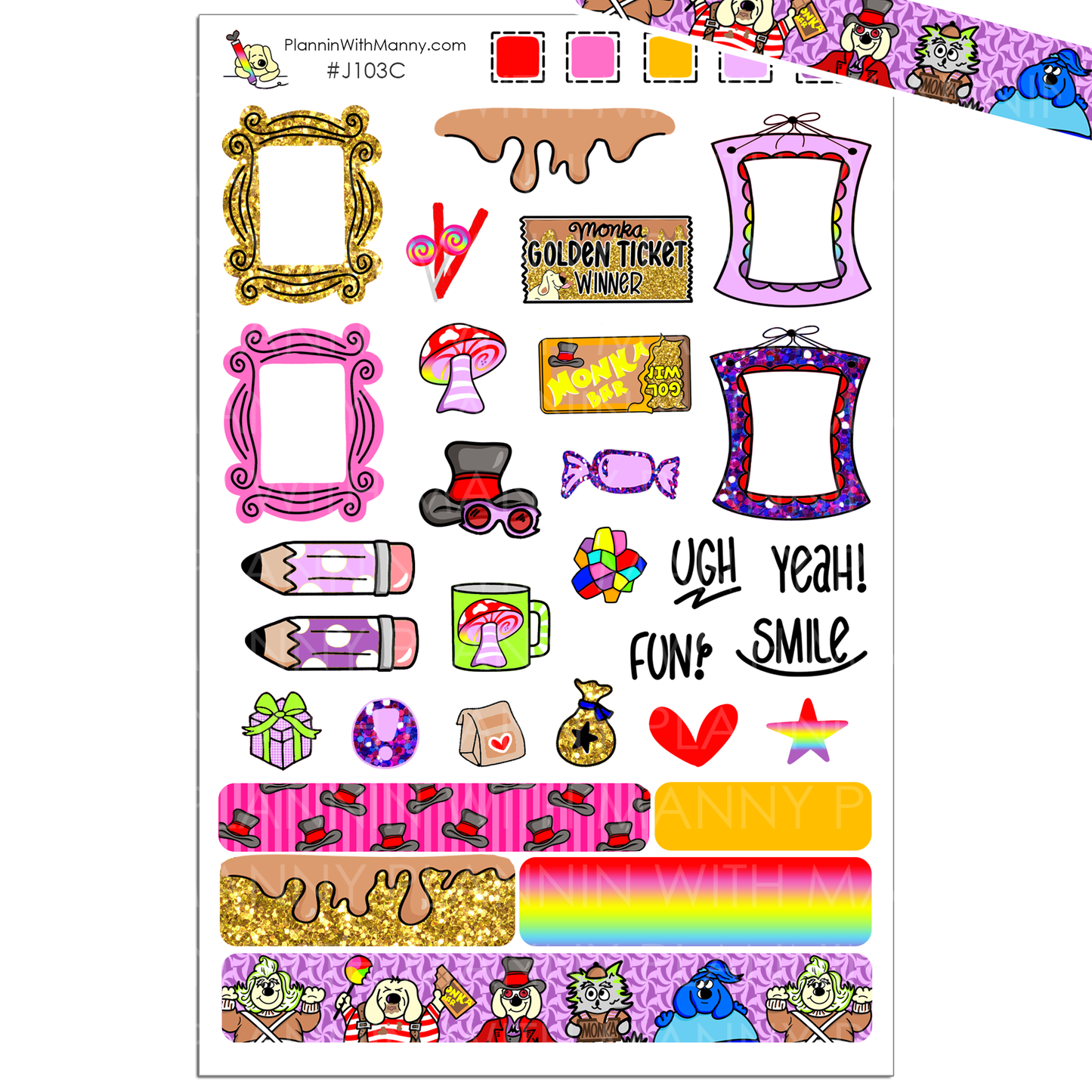 J103 Monka Manny Journaling Planner Stickers