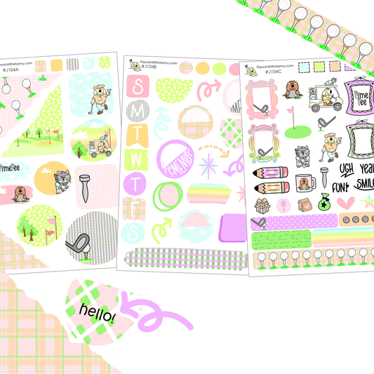 J104 Tee Time Journaling Planner Stickers