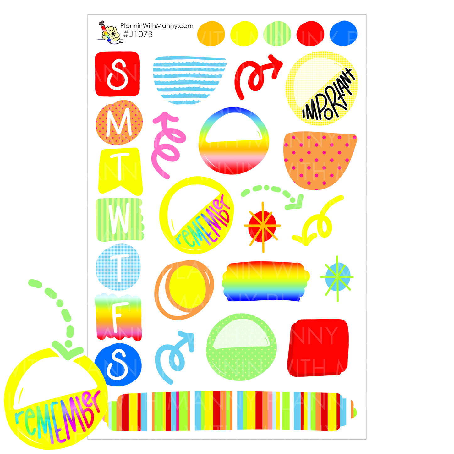 J107 Primary Journaling Planner Stickers