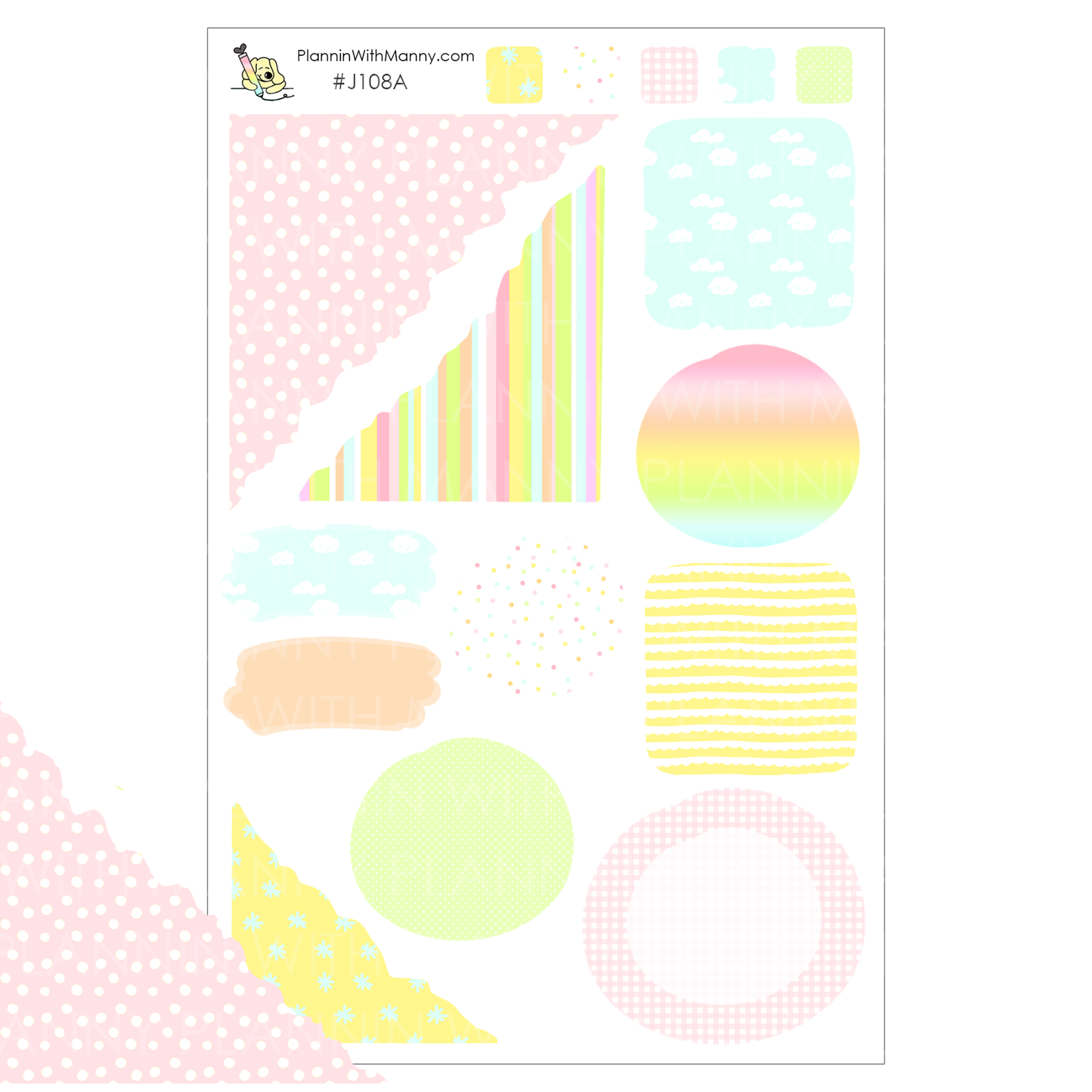 J108 Pastel Journaling Planner Stickers