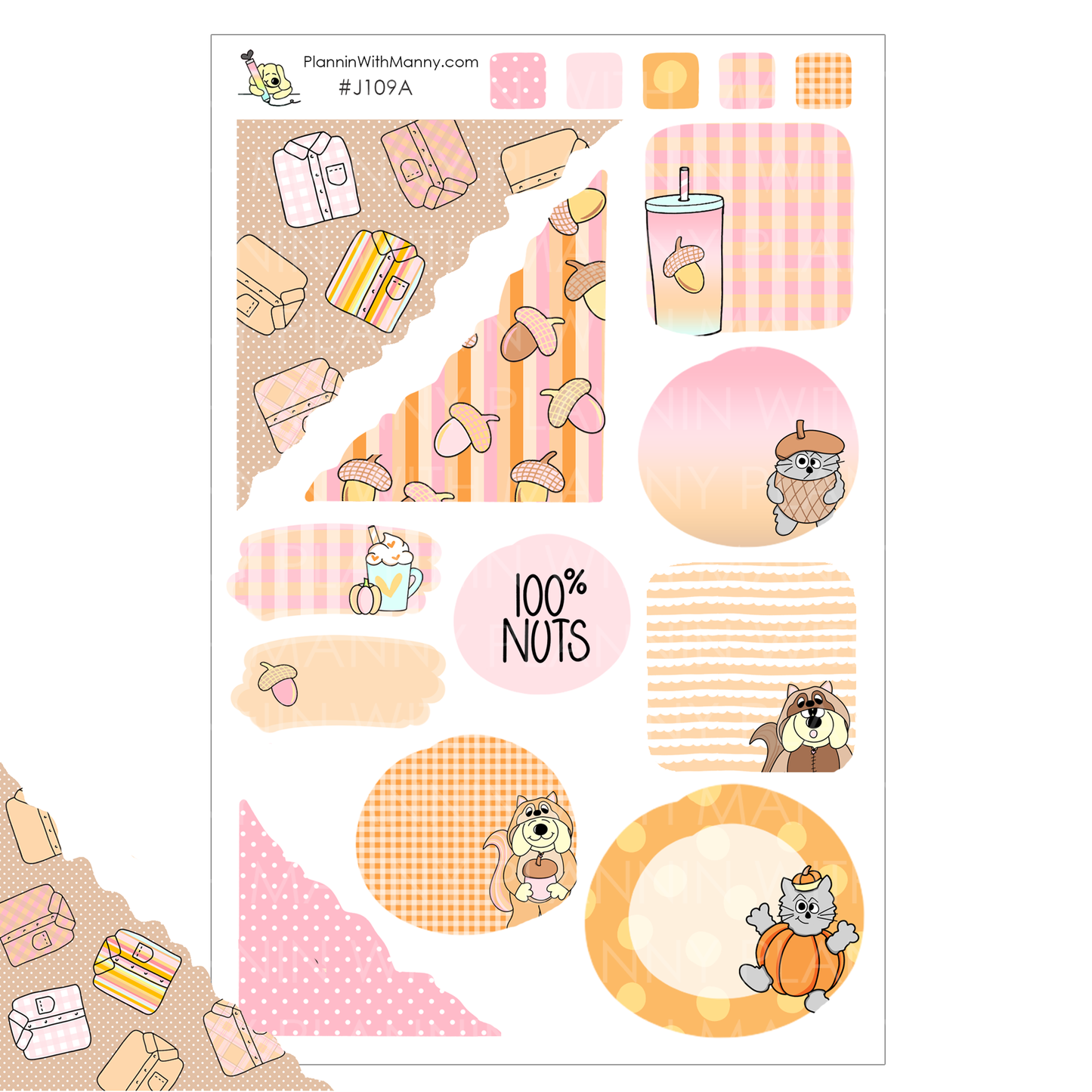 J109 Nuts About Fall Journaling Planner Stickers