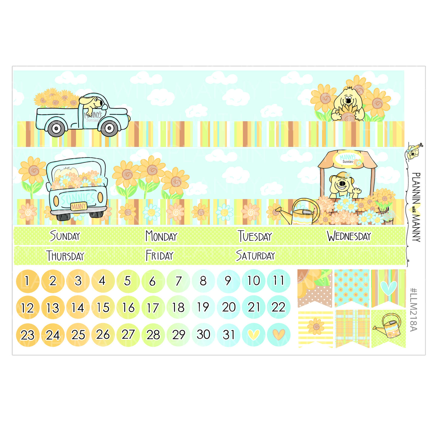 LLM218 MONTHLY PLANNER STICKERS - Sunnies Collection