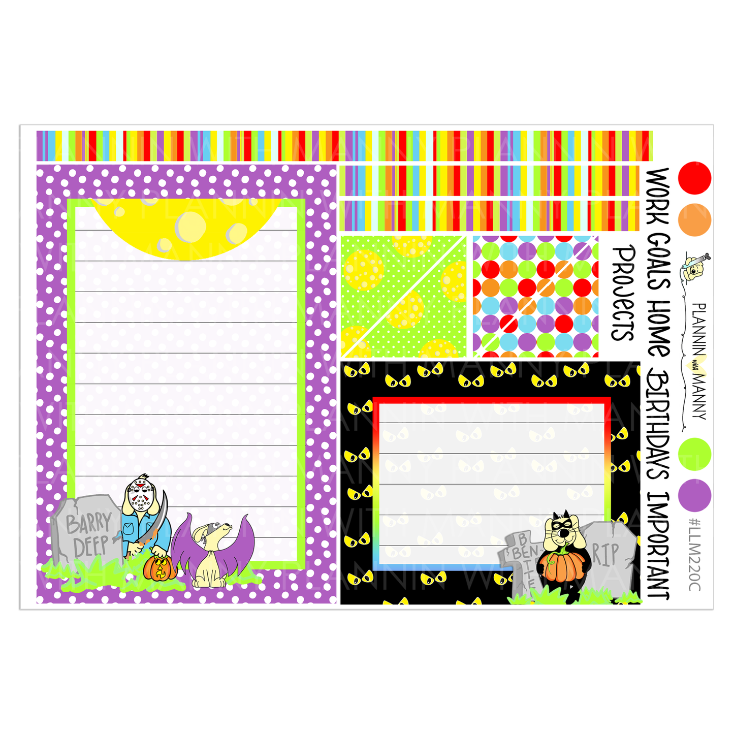 LLM220 MONTHLY PLANNER STICKERS - Spook City Collection