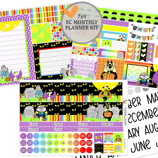 LLM220 MONTHLY PLANNER STICKERS - Spook City Collection