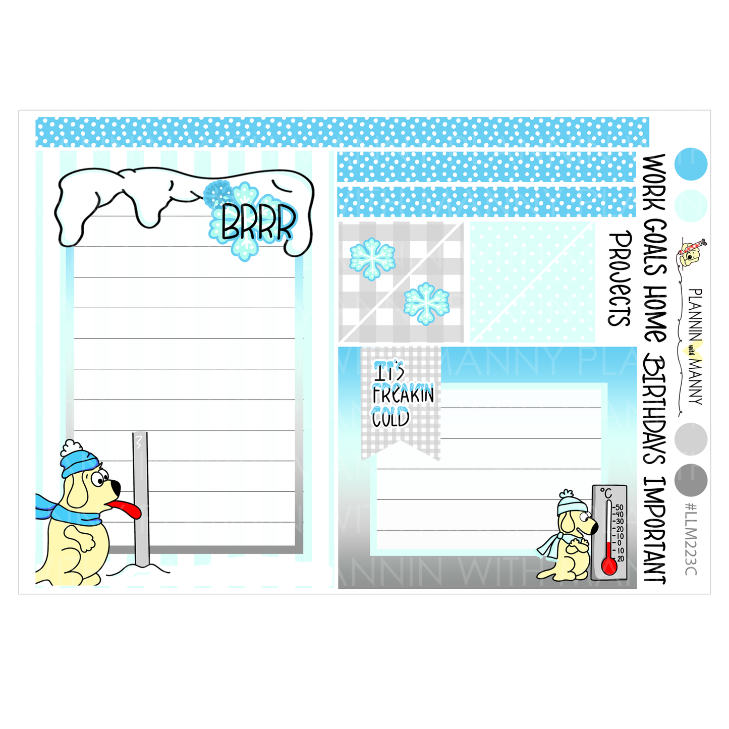 LLM223 MONTHLY PLANNER STICKERS - Fricken Freezin Collection