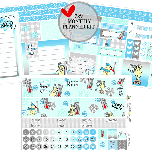 LLM223 MONTHLY PLANNER STICKERS - Fricken Freezin Collection