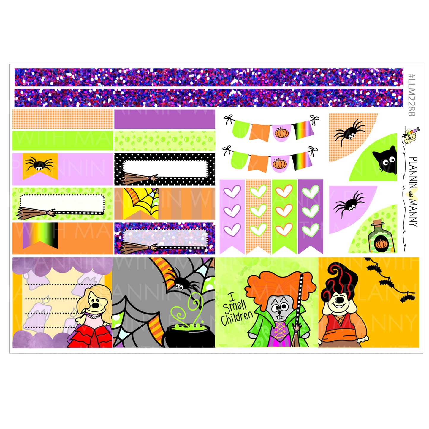 LLM228 MONTHLY PLANNER STICKERS - Hocus Pocus Collection