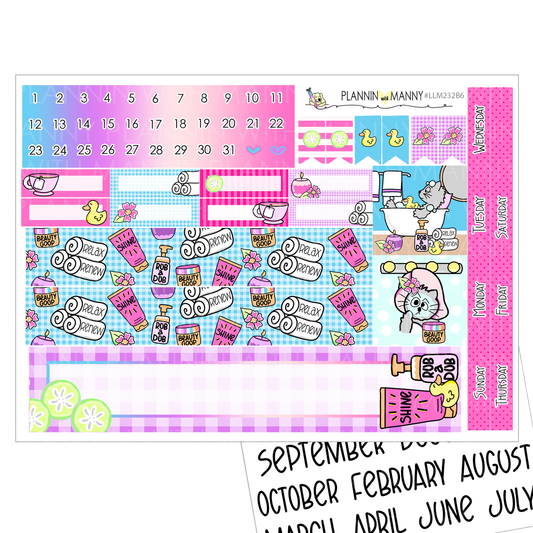 LLM232 B6 Monthly Planner Stickers-Spa Day Collection