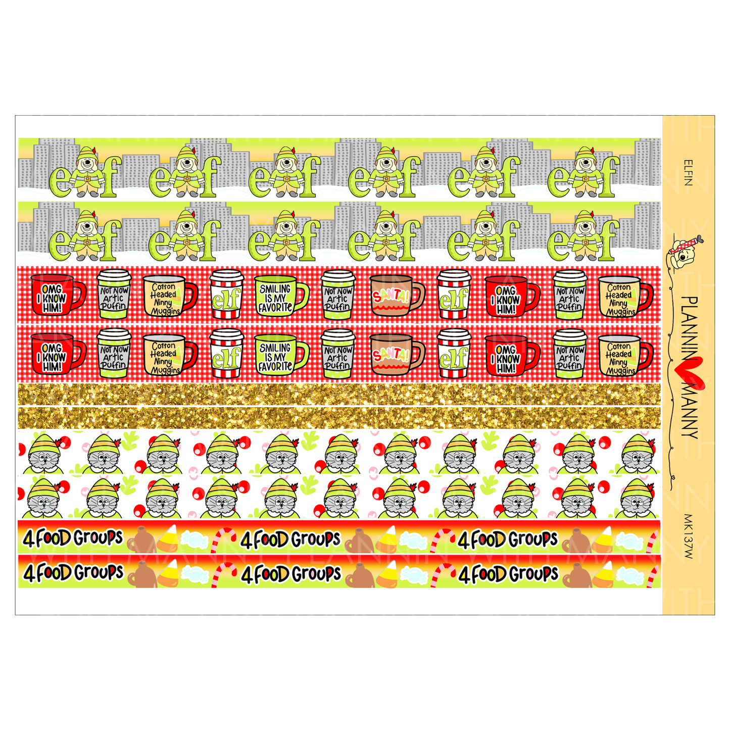 MK137W Elifn Washi Planner Stickers