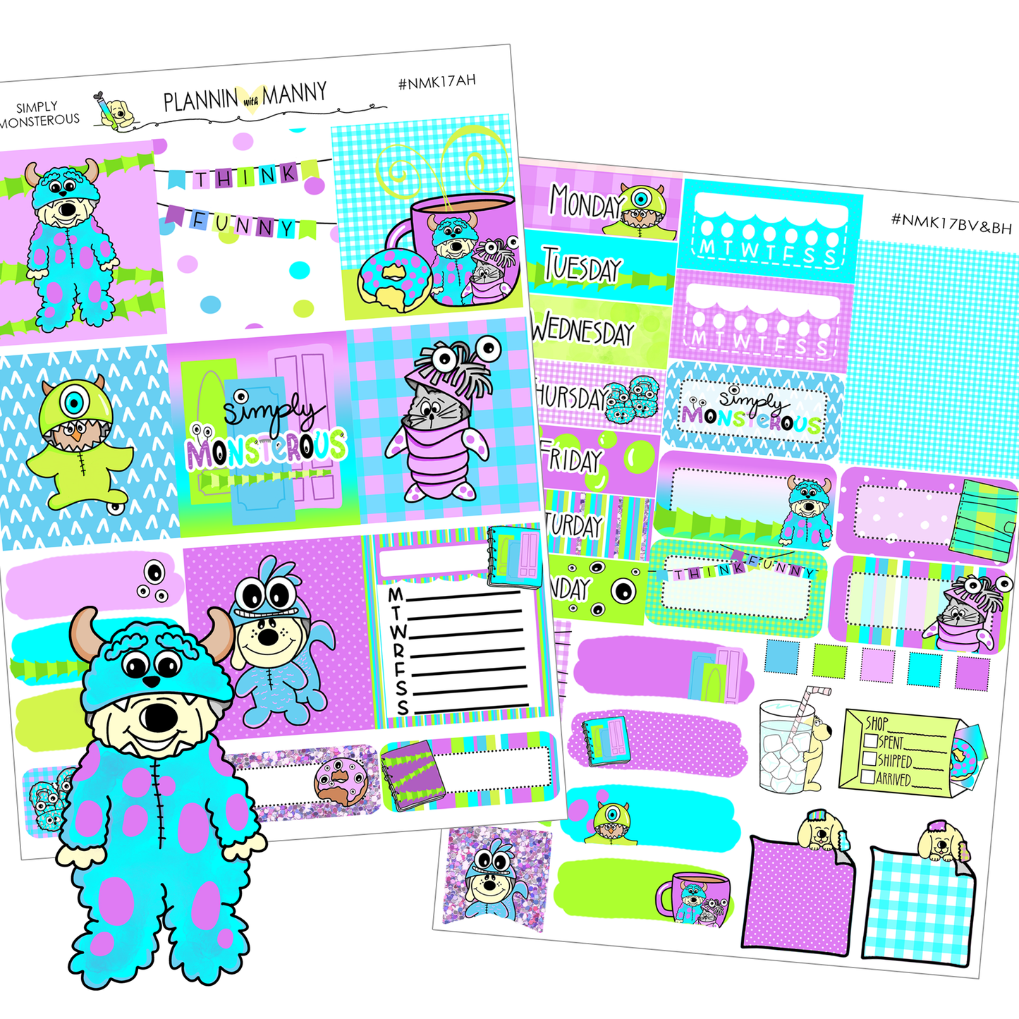 NMK17AH HORIZONTAL Simply Monsterous Weekly Planner Kit