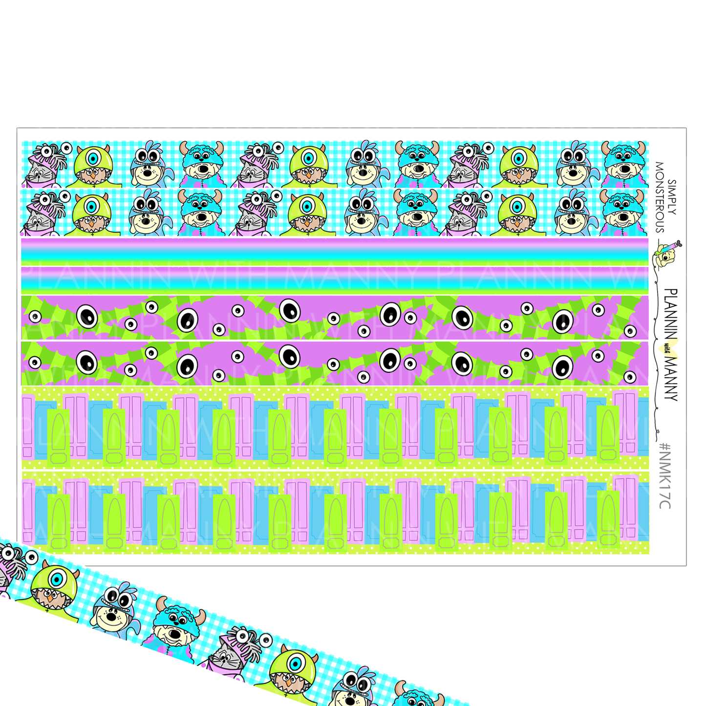 NMK17C- Simply Monsterous Washi Sticker Sheet