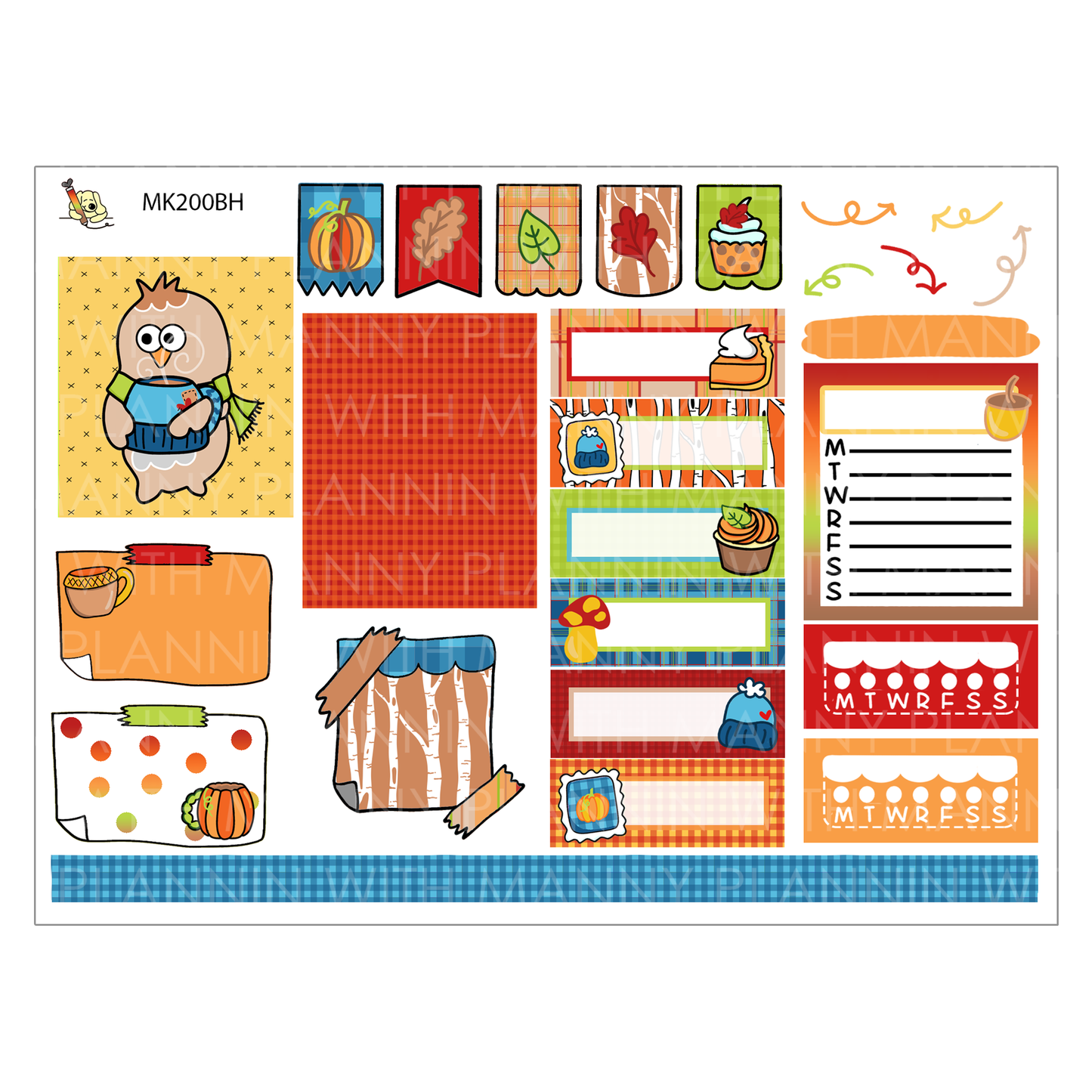 MK200AH&BH HORIZONTAL Cozy Doodles Weekly Mini Kit