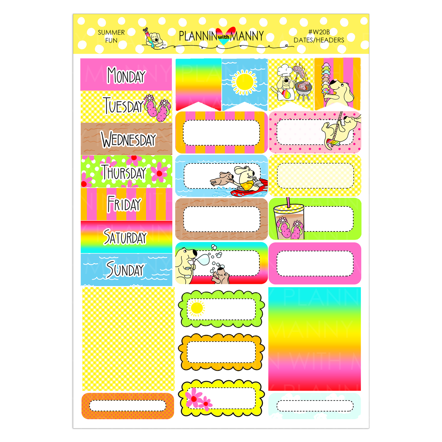 W20AHP-HAPPY PLANNER CLASSIC Weekly Kit - Summer Fun Collection